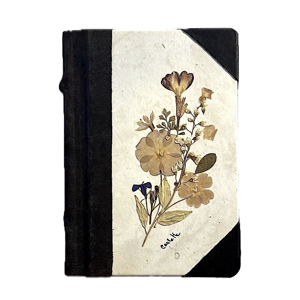 Barnes & Noble Mini Blue Flower Leather Bond Journal